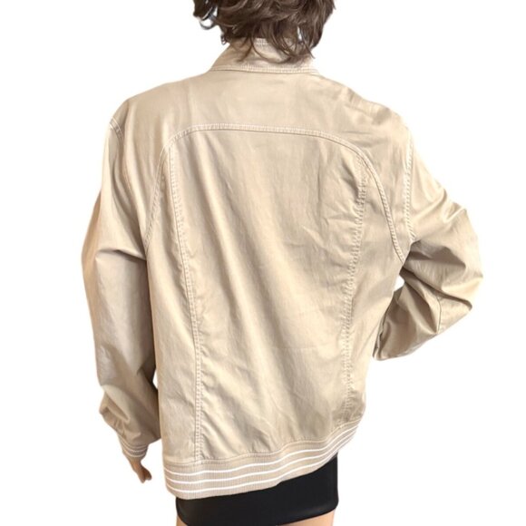 Chicos Zenergy Womens Beige Jacket Size 16 Cotton Full Zip Lightweight - Picture 2 of 12